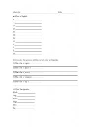 English Worksheet: pre-elementary