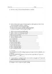 English worksheet: To be revison II