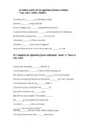 English worksheet: MODALS