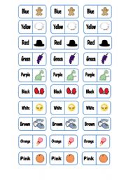 English Worksheet: Colors domino (for very young learners)