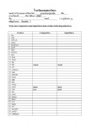 English worksheet: Comparative