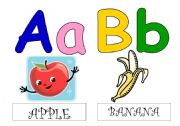 English Worksheet: ALPHABET FLASHCARDS with drawings and words !!!! 1/6