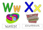 English Worksheet: ALPHABET FLASHCARDS with drawings and words !!!! 5/6