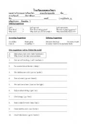 English Worksheet: Making suggestion