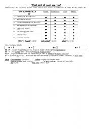 English Worksheet: what sort of pupil are you