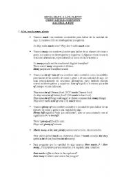 English Worksheet: Few, little, plenty, many, many