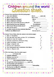 English Worksheet: Children around the world 4