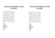 English Worksheet: Find the words in the puzzle