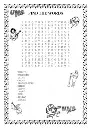 English worksheet: Find the words