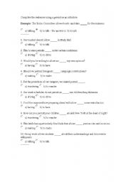 English worksheet: gerund or infinitive