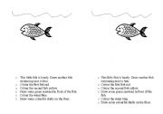 English Worksheet: This little fish is lonely read and do