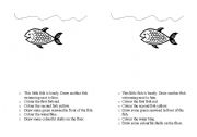 English worksheet: This little fish is lonely read and do