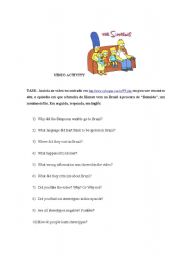 English Worksheet: VIDEO ACTIVITY THE SIMPSONS GO TO BRAZIL