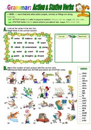 English Worksheet: Action and Stative Verbs