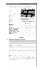 English worksheet: The Neighborhood