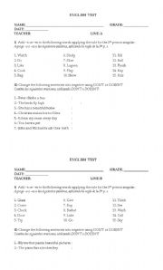 English worksheet: 3rd person singular practice 