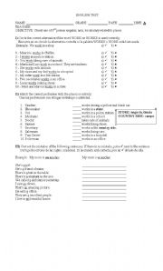 English Worksheet: professions and places