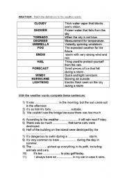 English Worksheet: weather