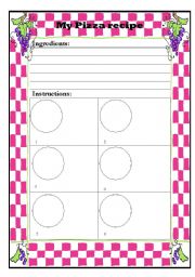English Worksheet: My pizza recipe