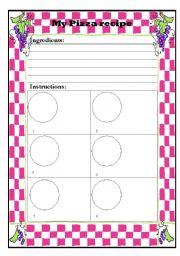 English Worksheet: My pizza recipe