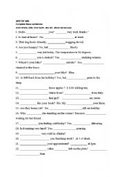 English Worksheet: Am / is / are - Exercises