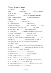 English Worksheet: But - And - Because