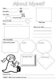 English Worksheet: all about me