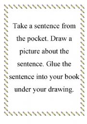 English worksheet: Read and draw sentences