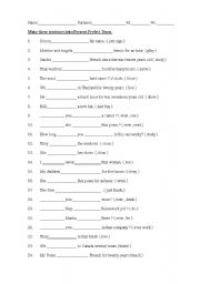 English Worksheet: Present Perfect 