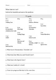 English worksheet: What time is it on?