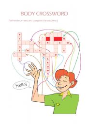 English Worksheet: body crossword