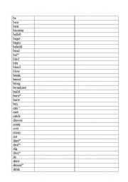 English Worksheet: irregular verbs - a sheet for practising