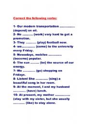 English worksheet: Correct