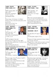 English Worksheet: Oral expression: how to introduce a celebrity