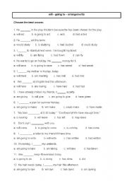 English Worksheet: will - going to - arrangements