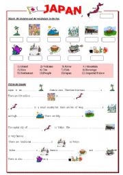 English Worksheet: JAPAN ,   THERE IS/THERE ARE , LANDSCAPE VOC.