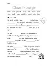 English Worksheet: Cloze Passage