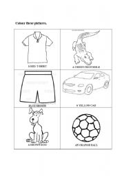 English worksheet: Colour these pictures