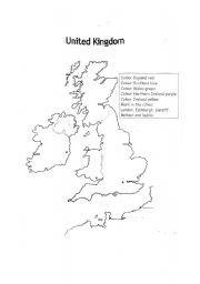 English Worksheet: Great Britain Map