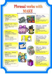 English Worksheet: Phrasal verbs with MAKE