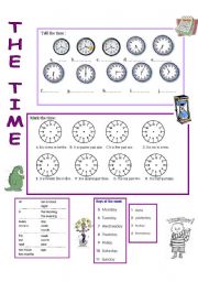 English Worksheet: THE TIME