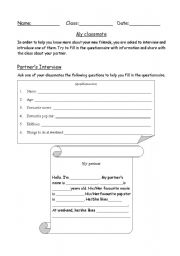 English worksheet: Understanding each other in the 1st lesson 