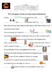 English Worksheet: halloween - easier