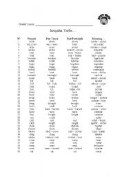 English Worksheet: Irregular Verbs...