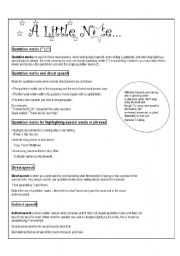 English Worksheet: A Little Notes