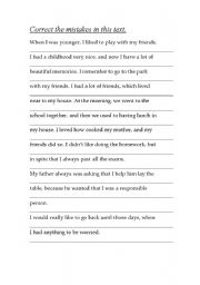 English Worksheet: Correct the mistakes