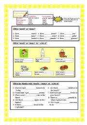 English Worksheet: Expressing quantity