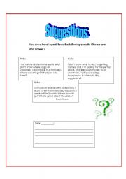 English worksheet: Suggestions