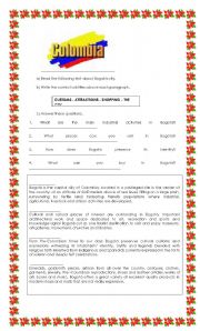 English worksheet: Colombia