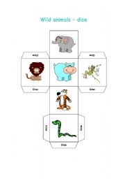 English Worksheet: Wild animals - dice